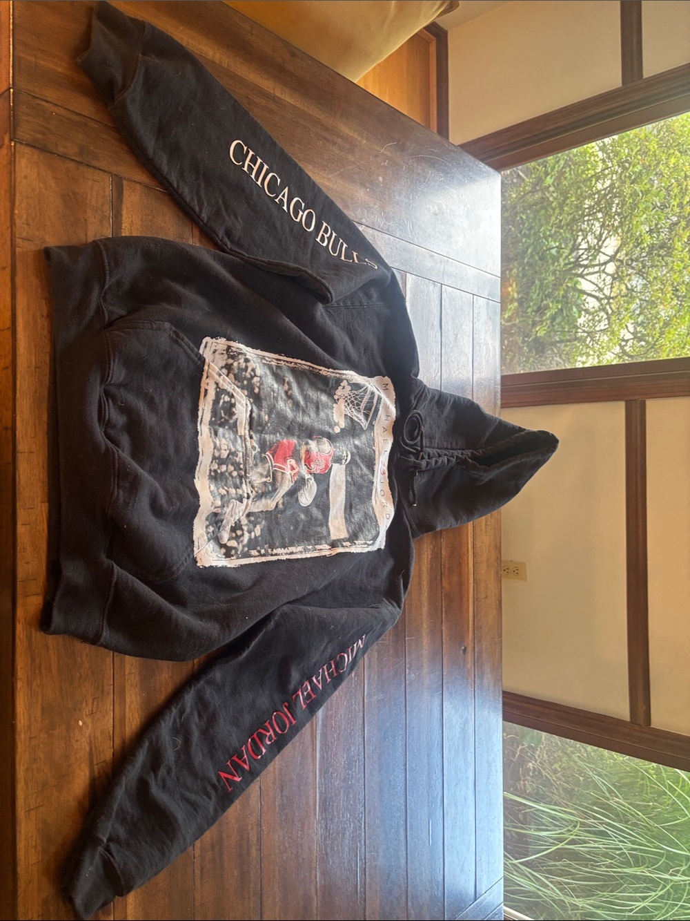 Gildan Black Chicago Bulls Michael Jordan Graphic Zip-Up Sweatshirt
